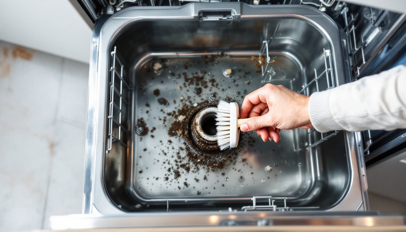 water in bottom of dishwasher